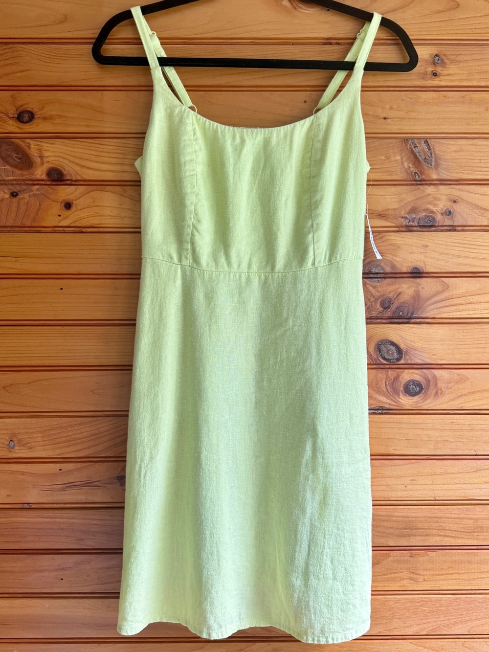 Old Navy Linen Blend Mini Dress S Lime Coastal Resort Sundress NWT